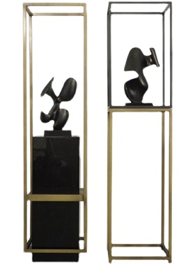 酒店大堂大型落地艺术雕塑装饰售楼处别墅样P板间大理石底座摆件