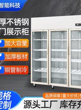 三门展示柜 商用大容量立式双温铜管制冷三门展示冰箱玻璃门冰柜