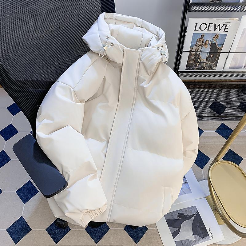 冬季白色连帽加厚棉衣男女潮流ins加厚面 面包服外套保暖防寒棉袄