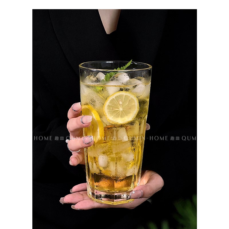 大容量八角杯柯林杯加厚直布罗陀杯子夏日水果茶杯冷饮果汁玻璃杯