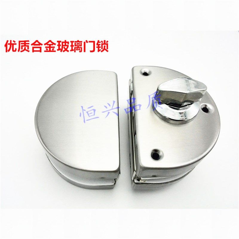 玻璃门锁中央玻璃锁单双门免开孔不锈钢玻璃门锁单门双开门锁