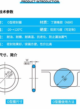 进口O型密封圈JPO线径*1.9内径6.2/6.4/6.7/6.8/7/7.2/7.8/8/8.2