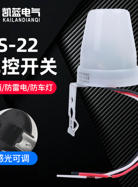 户外路灯光控感应开关220V防雨光感应开关感光可调 AS-22路灯开关