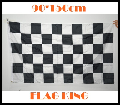 现货90*150cm 3*5ft 黑白格子 赛车旗 Racing Checkered flag