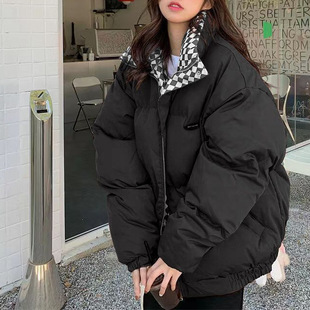短款 韩版 冬季 羽绒棉服女BF风宽松立领加厚面包服大码 棉衣棉袄 新款