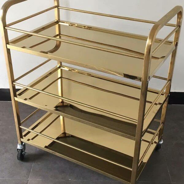 移动大号三层酒水车 实木质红酒推车 酒店服务车茶水车餐车点心车