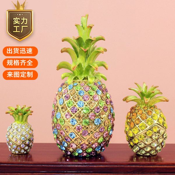 水晶工艺品会销礼品菠萝家居珐琅彩首饰盒金属摆件装饰品景区热卖