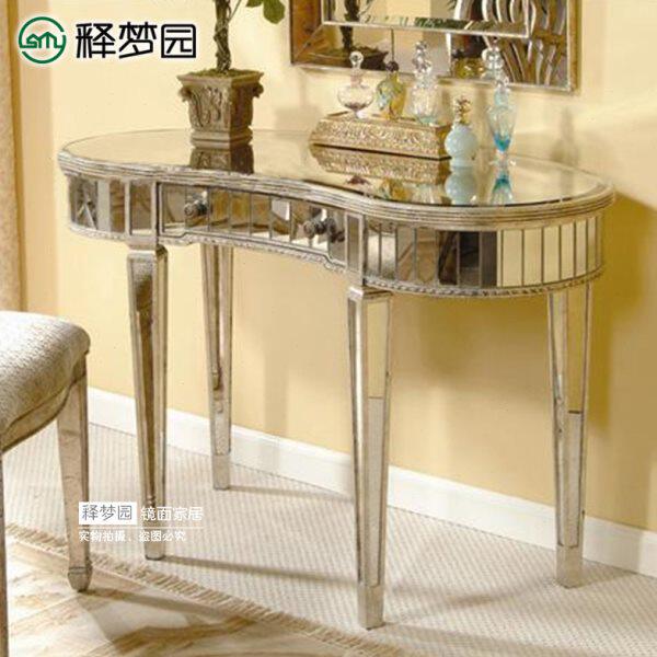 镜面梳妆台 玄关台 吧台 镜面家具 欧式家具 椭圆形 新古典 0964