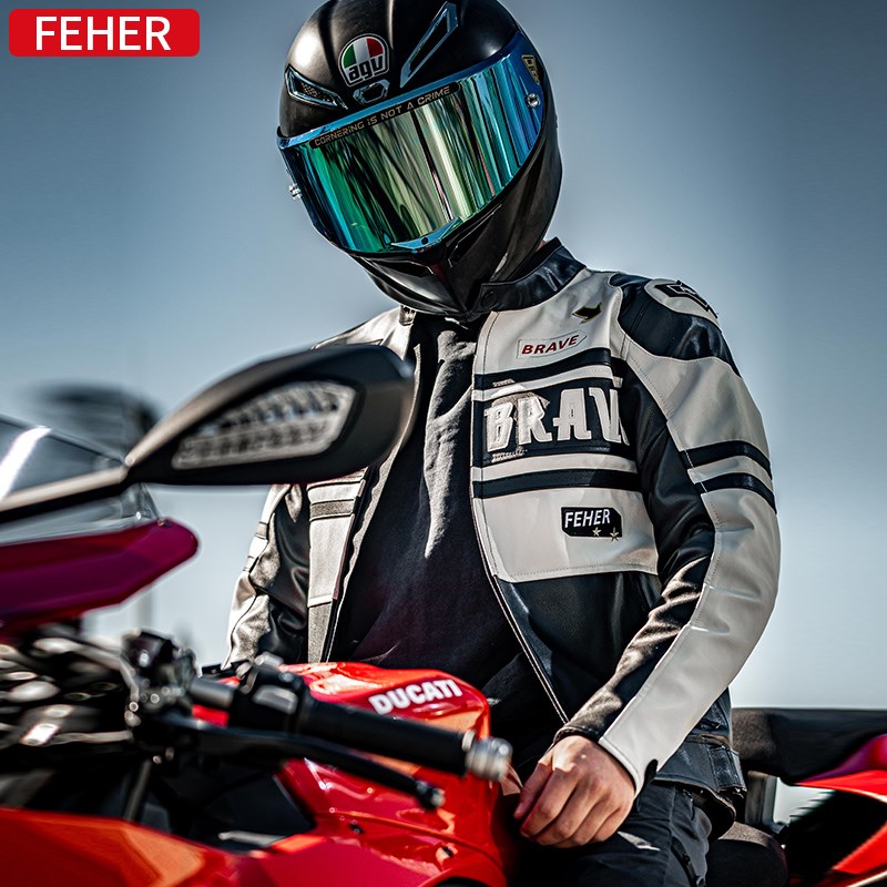 FEHER飞儿摩托车骑行服秋冬男女四季通用情侣机车皮衣防水赛车服