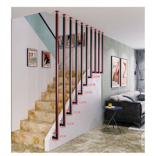 自动调斜复式楼梯扶手阁楼铁艺防护栏杆室内阳台屏风网红围栏家用