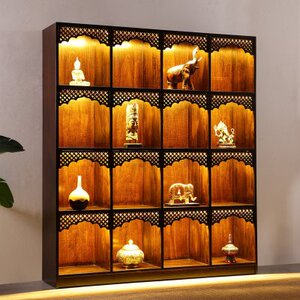 异丽泰式木质雕花复古展示柜博古柜精品展示柜子东南亚门厅多宝阁