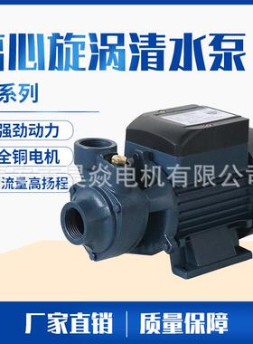 跨境出口供应QB60旋涡离心清水泵0.5HP0.37W全铜电机大流量高扬