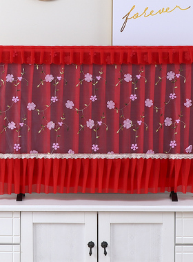 紫色蕾丝47电视机罩50液晶42英寸60挂式48防尘套55布艺32开机不取