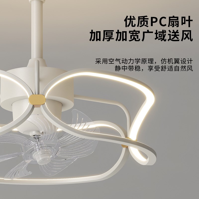 卧室风扇灯轻奢简约主卧书B房餐厅摇头风扇灯花形吸顶灯