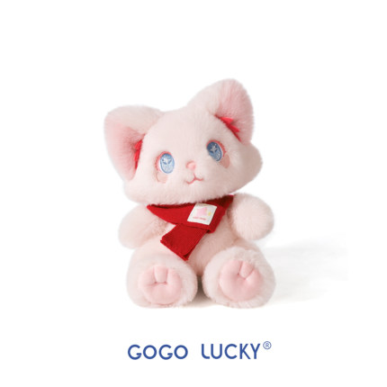 GOGO LUCKY PUPU猫冬季限定毛绒玩具猫咪玩偶关节可动节日礼物
