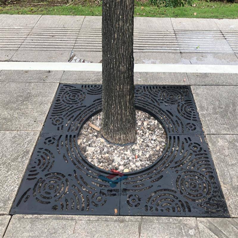 供应铸铁树篦子祥云图案球墨铸铁树池盖板护树板树坑装饰盖