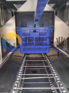 蓝色蔬菜周转筐清洗机全自动塑料筐清洗机高压喷淋洗箱机