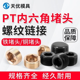 PT英制喉塞堵头内六角堵头水管螺丝外丝螺塞 内六角铜堵头ZG螺塞