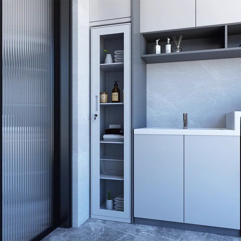 家用单人柜卧室出租房更衣柜办公室铁皮柜资料柜档案柜带锁小柜子