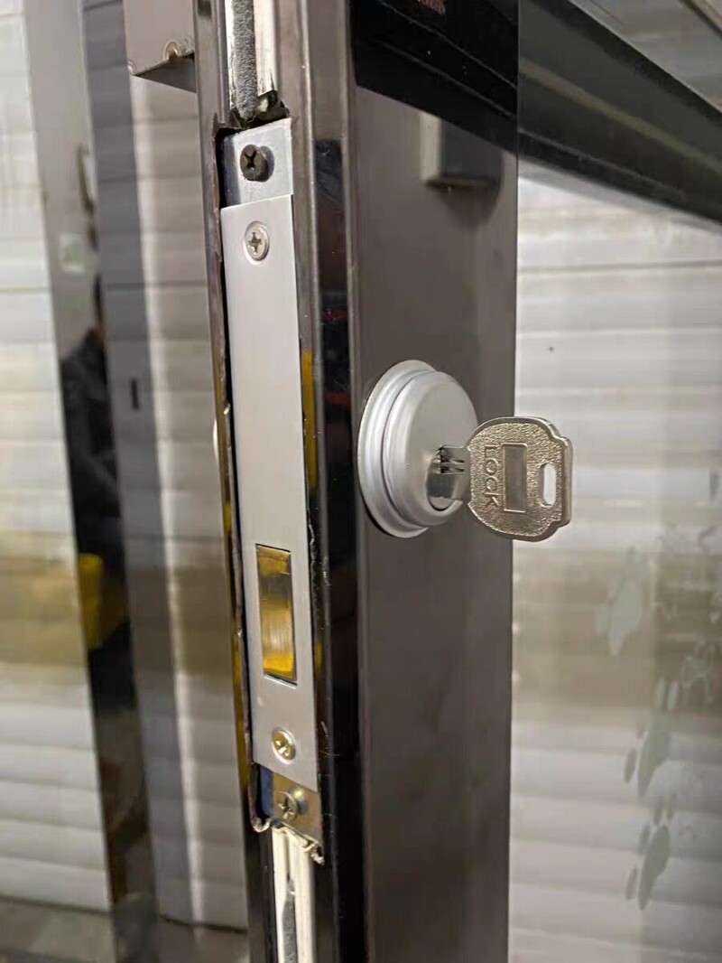 .肯德基门锁通用型铝合金型材门双头面锁芯锁胆有框玻璃门配件地