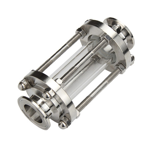 304不锈钢快装视镜卫生级玻璃管道视盅快速卡箍视窗快接法兰视镜