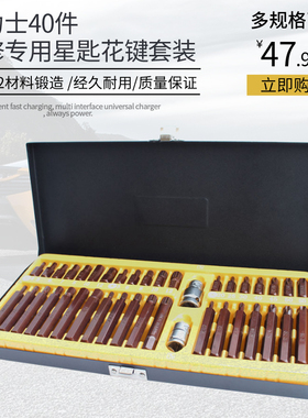 40件星批旋具组合工具 星匙扳手花键套装花方批头汽修内六角套筒