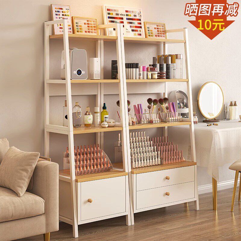 化妆品置物架阶梯美甲展示架甲油胶指甲油首饰品梯形放包包的白色