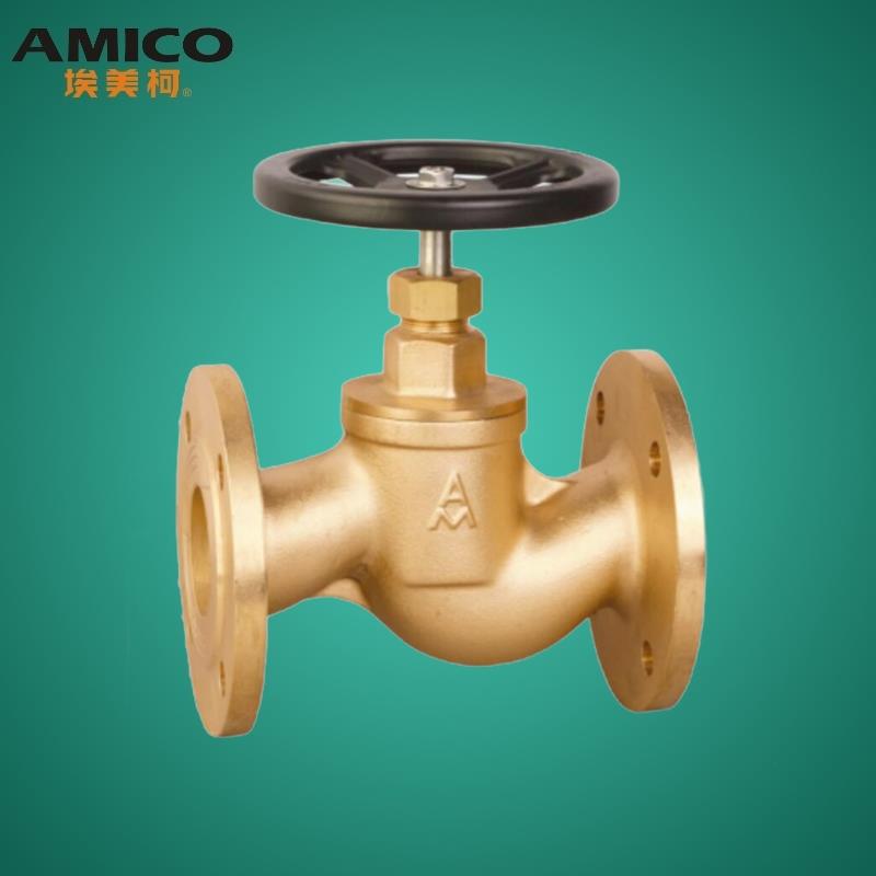 埃美柯截止阀J41W-16T黄铜法兰阀门蒸汽阀硬密封低进高出水阀314