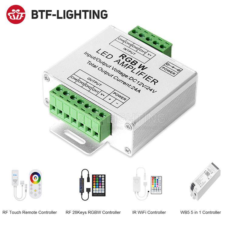 LED信号放大器分控器RGBW七彩灯带灯条模组中继器大功率24A控制器