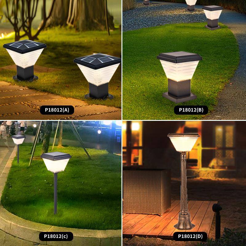 太阳能草坪灯户外防水庭院灯花园别墅围墙柱头灯现代方形草地灯