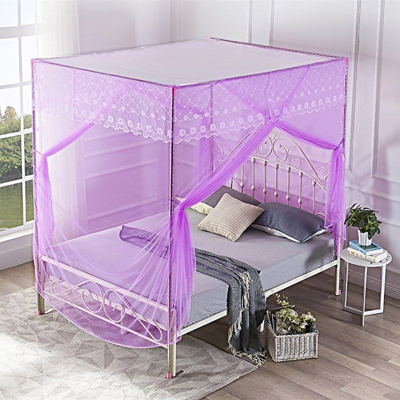 加密双门蚊帐不锈钢落地支架蚊帐1.2m床1.5m床1.8m床双人单人防尘