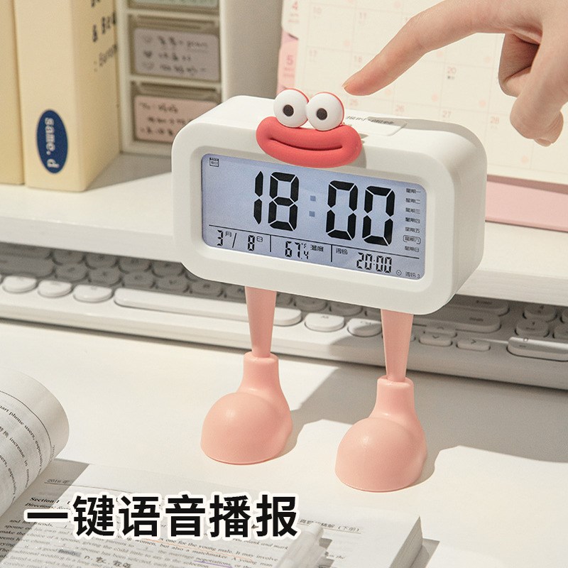 2025年新款小闹钟学生女孩起床神器桌面时钟时间显示器电子时钟