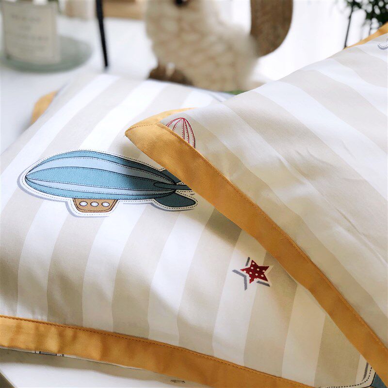 卡通印花60支全棉儿童枕套乳胶枕头套枕罩学生宝宝可机洗可爱纯棉