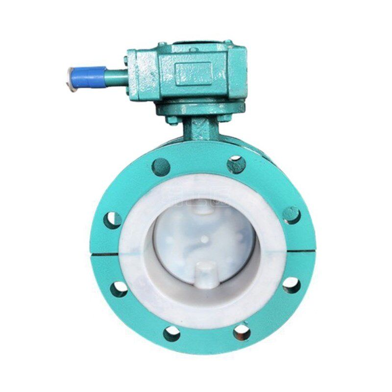 铸钢衬氟法兰蝶阀D341F46全衬四氟蝶阀手动涡轮耐腐蚀DN200 300