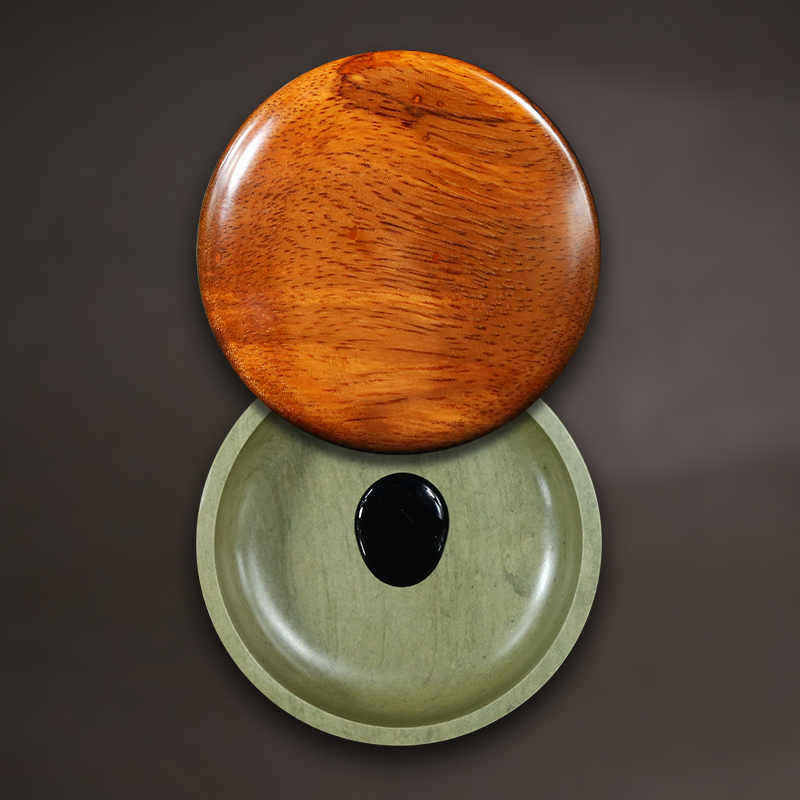 赋比兴 肇庆端砚台 5寸带盖砚台 肇庆绿端砚台 不干墨砚台 书法砚