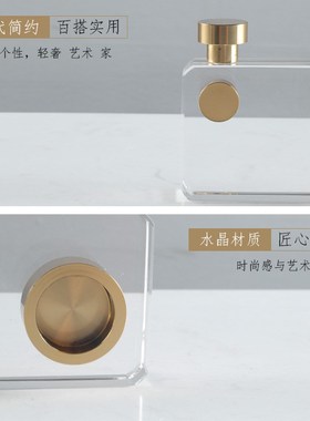 现代轻奢金色新款水晶相机创意摆件样板房卧室书房桌面装饰品摆设