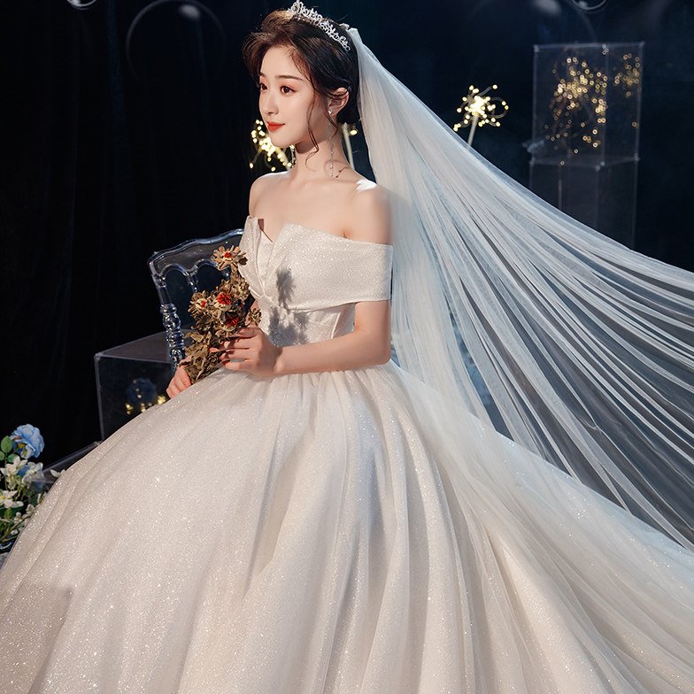 孕妇婚纱新娘2024新款主婚纱大拖尾大码胖mm200斤加肥加大高级感