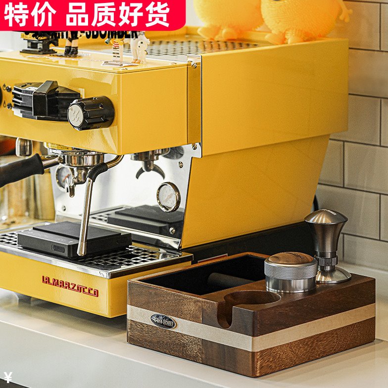 轰炸机实木敲渣盒意式咖啡机配套器具手柄支撑架布粉器压粉器底座