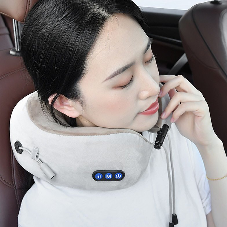 枕头u型按摩脖枕电动 汽车头枕车用记忆棉车载护颈枕颈椎靠枕用品