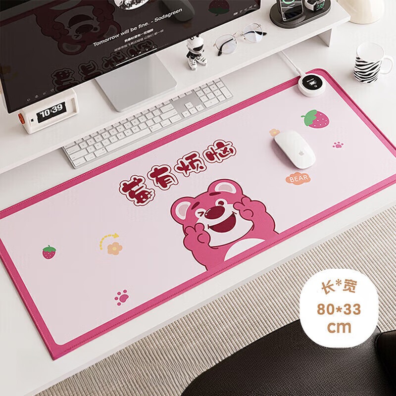 加热鼠标垫大号卡通发热暖桌垫
