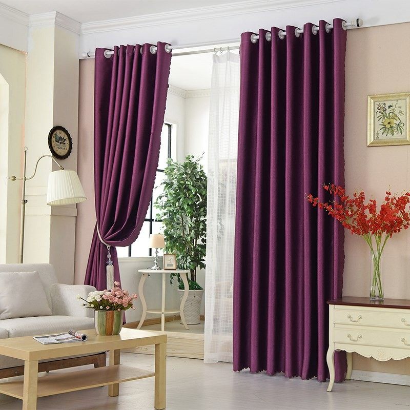 简约欧式全遮光纯色窗帘成品酒店落地窗卧室定制防晒隔热