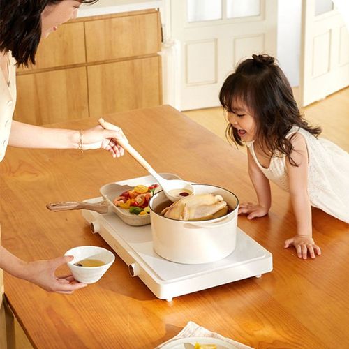 多功能料理锅桌面移动灶具烧烤盘麦饭石聚嗨炉双灶控温高颜值利快