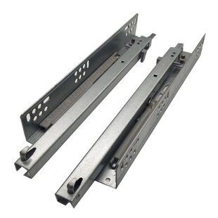 托底轨道隐藏式导轨抽屉滑轨缓冲半拉出路轨滑轮包邮底托床头柜门