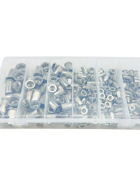 205 304不锈钢铆螺母盒装M4M5M6M8MO10平头条纹 拉铆螺母