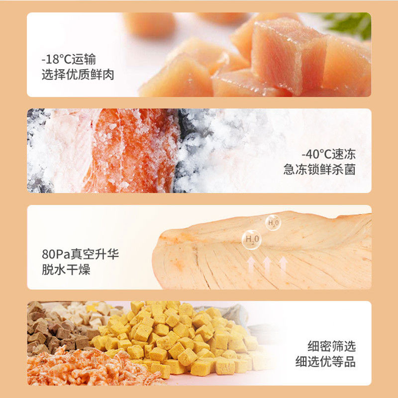 鸡肉粒冻干猫零食鸡胸肉宠物零食狗粮仓鼠乌龟磨牙猫咪冻干500g