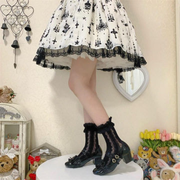 lolita袜子女春夏季薄款爱心蕾丝