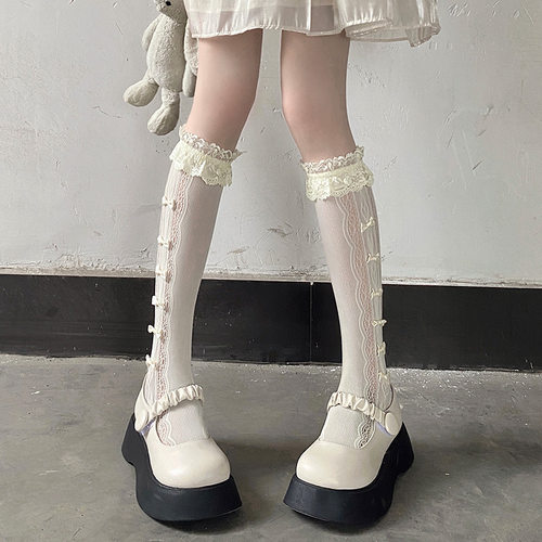 日系花边洛丽塔小腿袜蕾丝袜子lo