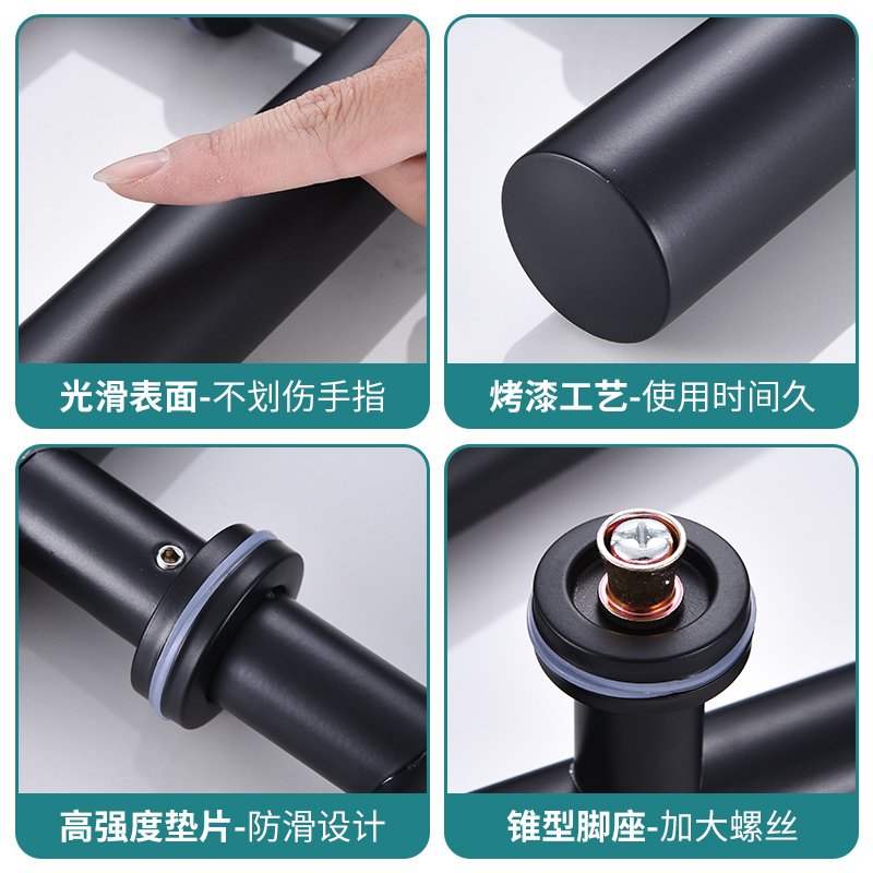玻璃门拉手不锈钢玫瑰金黑钛合金门把手木门拉门有框门KTV地弹门