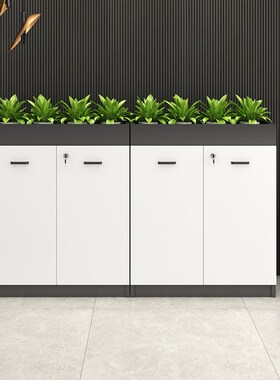 办公室隔断柜绿植文件柜隔断资料花槽柜木质矮柜边柜办公柜储物柜