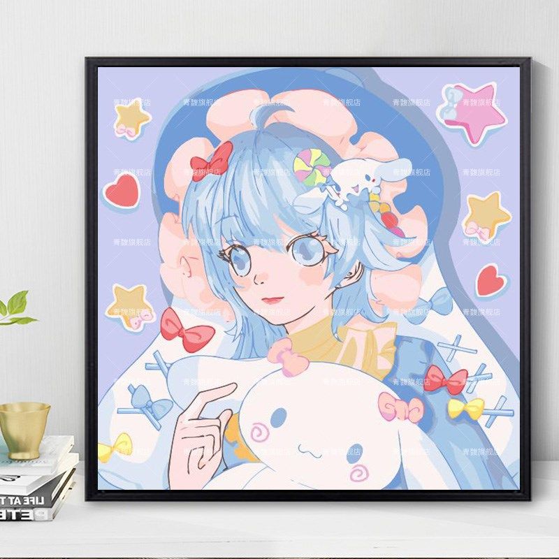 库洛米卡通画像diy数字油画手工手绘丙烯油彩涂色填充画画填色,家居饰品,DIY/数字油画,淘宝优惠券,粉丝福利购,淘宝优惠卷